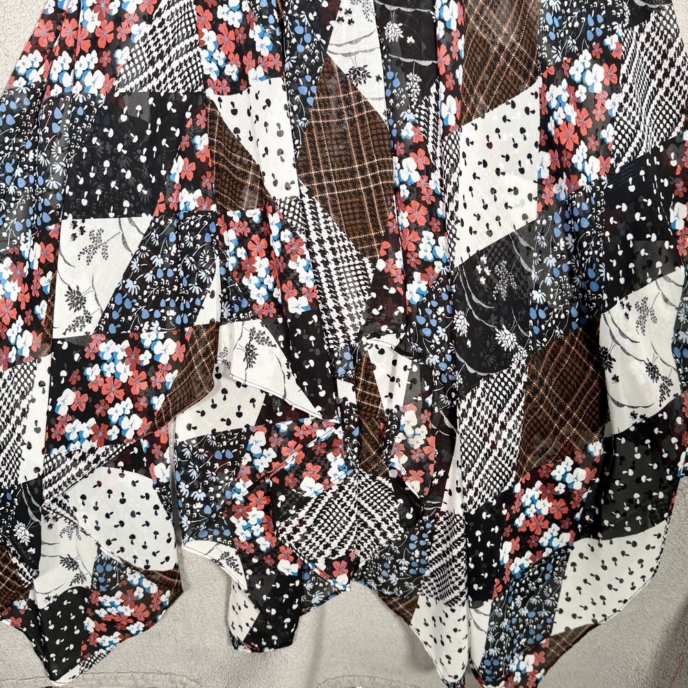 Tommy Hilfiger Patchwork Faux Wrap‎ Peasant Dress Size XS Handkerchief Hem NWT - Picture 12 of 15